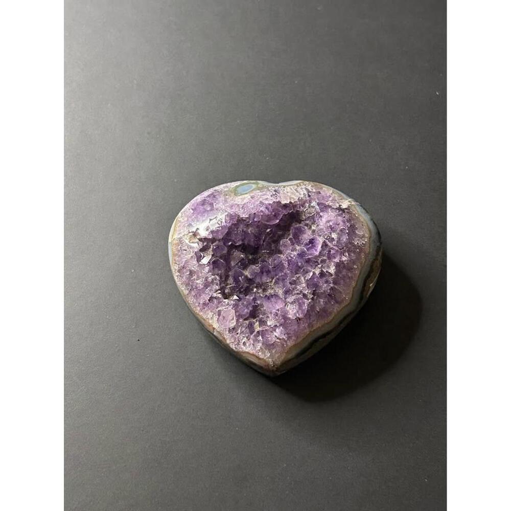 Heart-Shaped Amethyst Geode Crystal